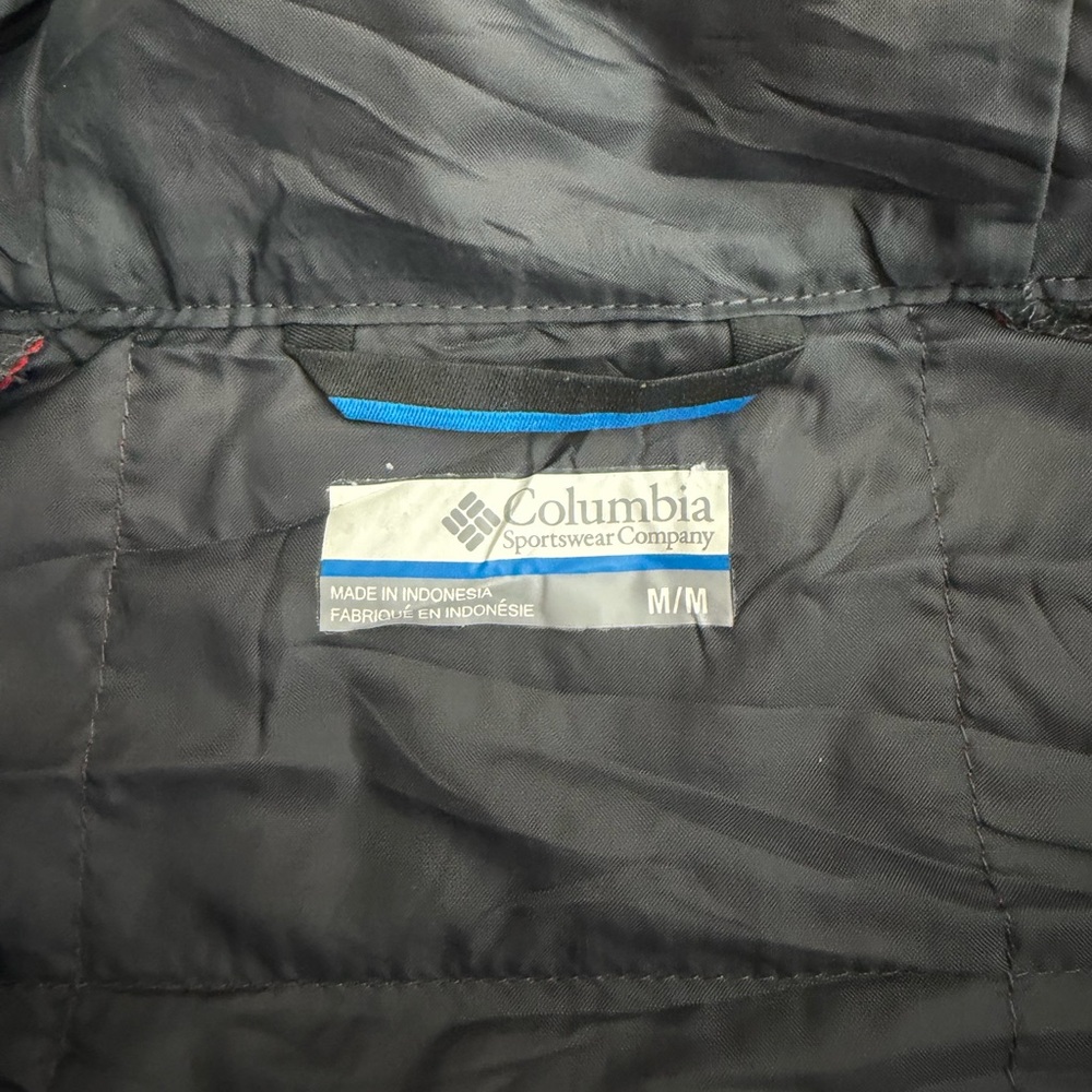 Columbia Men’s Medium Hooded Insulated Hybrid Jacket Red Gray - Picture 6 of 6
